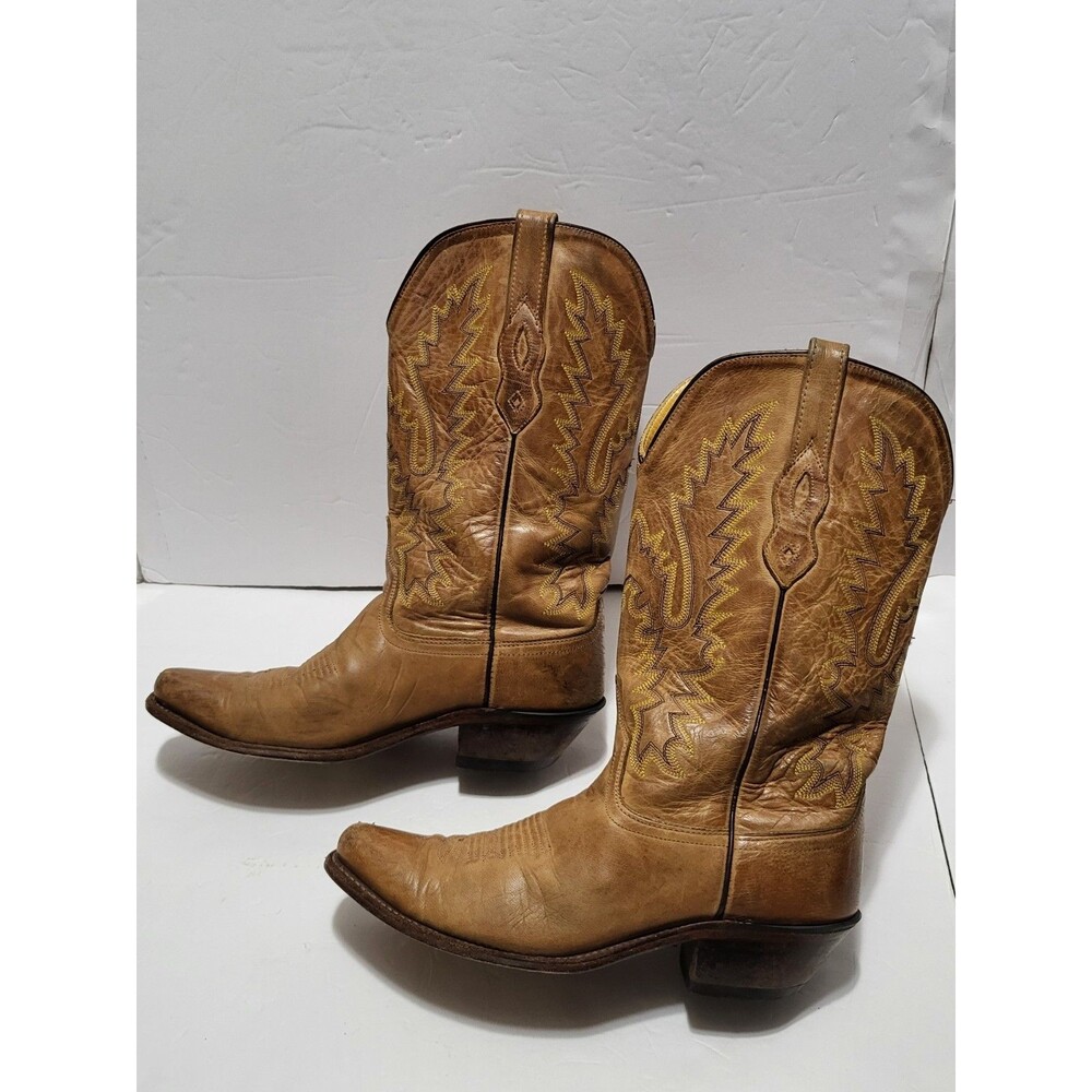 Women's Old West Canyon Tan Snip Pointed Toe Western Cowboy Boots Size 7.5